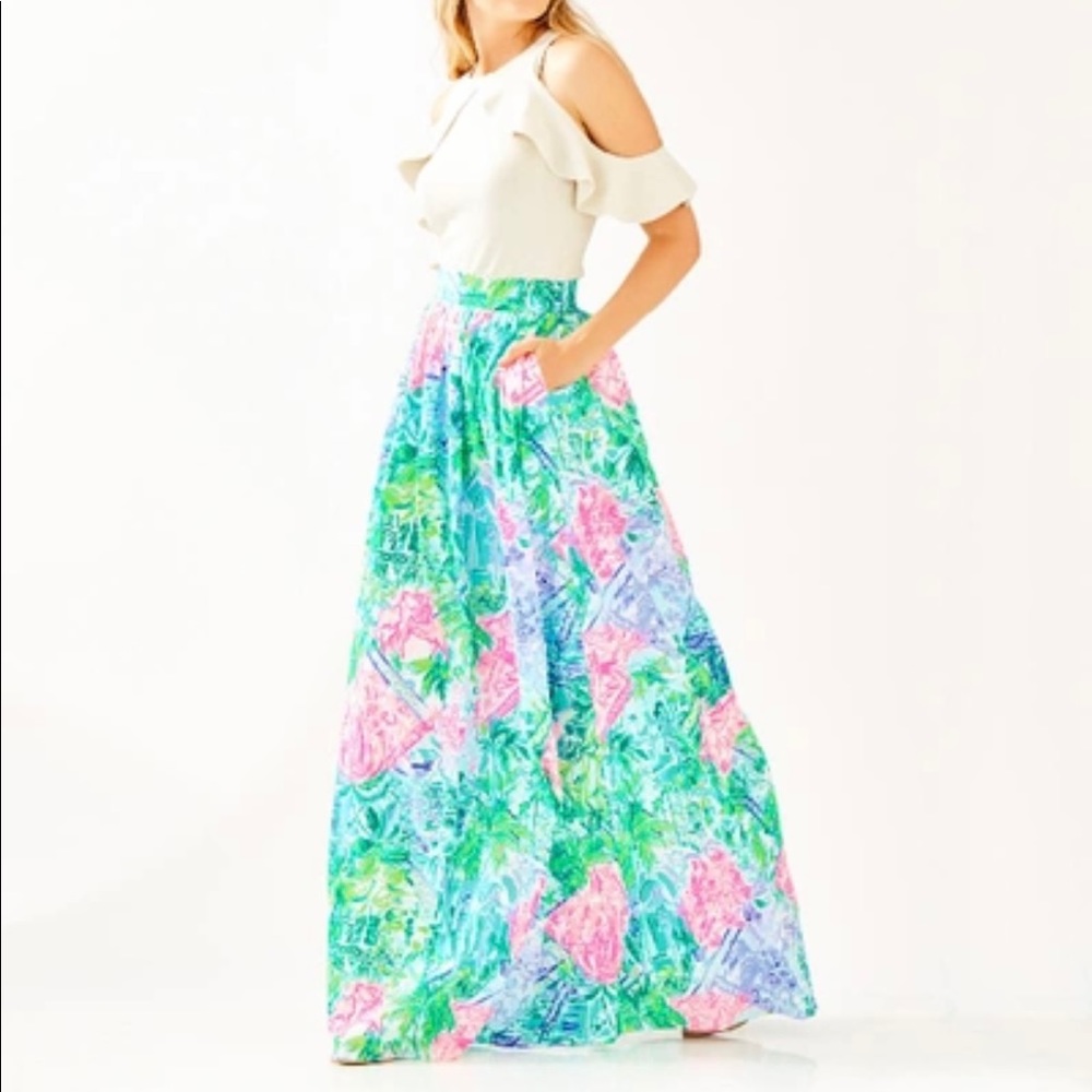 ISO Lilly Pulitzer Bohemian Queen maxi skirt